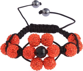 LSB0033-Wholesale & B2B Orange Shamballa Bracelet Crystal-Disco Ball Friendship Bead Supplier & Manufacturer