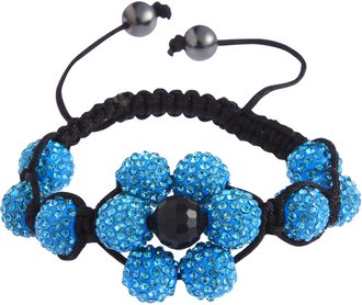 LSB0033-Wholesale & B2B Teal Shamballa Bracelet Crystal-Disco Ball Friendship Bead Supplier & Manufacturer