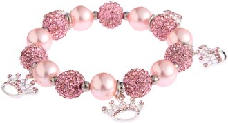 LSB0039-Wholesale & B2B Pink Crystal Bracelet With Crown Charms Supplier & Manufacturer