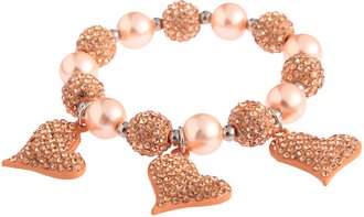 LSB0041- Wholesale & B2B Champagne Crystal Bracelet With Heart Charms Supplier & Manufacturer