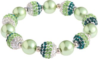 LSB0047- Green Shamballa Bracelet Crystal-Disco Ball Friendship Bead