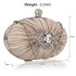 LSE0093 - Gorgeous Nude Crystal Satin Rouched Hard Case Evening Bag