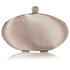 LSE0093 - Gorgeous Nude Crystal Satin Rouched Hard Case Evening Bag