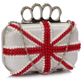 LSE00169 - Wholesale & B2B Ivory Knuckle Rings Clutch With Crystal Decoration Supplier & Manufacturer