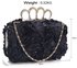 LSE00145- Navy Women's  Knuckle Rings Evening Bag