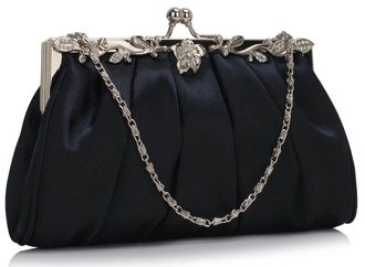 LSE0098 - Navy Crystal Evening Clutch Bag