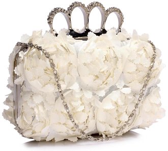 LSE00145- Ivory Women's Knuckle Rings Evening Bag