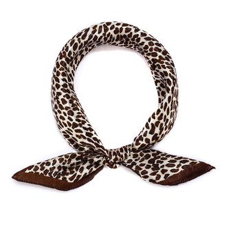 LSSC003 - Brown Square Animal Print Women's Scarf