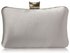LSE0049 - Gorgeous Silver Crystal Strip Clutch Evening Bag