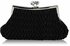 LSE00193 - Black Crystal Evening Clutch Bag