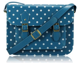LS0087 - Womens Teal Spotty Satchel Shoulder Handbag