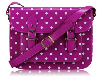 LS0087 - Womens Purple Spotty Satchel Shoulder Handbag