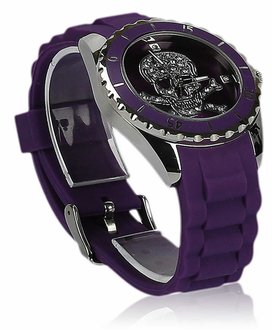 LSW0012- Unisex  Purple Skull Watch