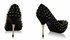 LSS00109 - Black Spike Stud High Heel Court Shoes