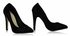 LSS00102 - Black Diamante Embellished High Heel Court Shoes