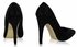 LSS00102 - Black Diamante Embellished High Heel Court Shoes