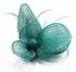 LSH00126- Emerald Feather and Mesh Flower Fascinator