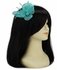 LSH00126- Emerald Feather and Mesh Flower Fascinator