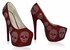 LSS00115 - Red Skull Diamante Embellished Platform Shoes