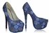 LSS00116 - Blue Diamante Embellished Platform Shoes