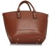 LS0085B- Brown Fashion Tote With Long Strap