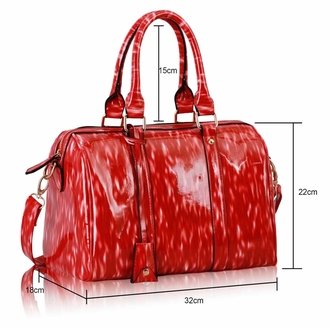 LS7008 - Red Medium Barrel Handbag