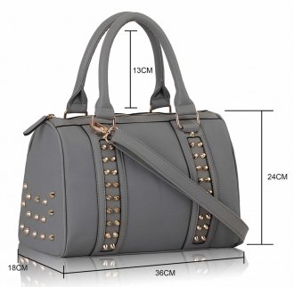 LS7007 - Grey Studded  Bag