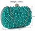 LSE00209 - Emerald Beaded Pearl Rhinestone Clutch Bag