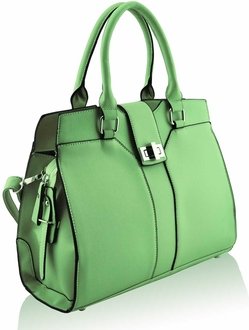 LS0058 - Green Twist Lock Tote Bag