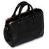 LS00185  - Three Top Zip Black Grab Handbag