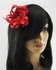 LSH00167 - Red Feather & Flower Fascinator