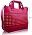 LS00106 -  Fuchsia Ladies Fashion Studded Tote Handbag