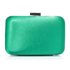 LSE006 - Emerald Gorgeous Satin Rouched Brooch Hard Case Blue Evening Bag