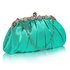 LSE0088 - Emerald Sparkly Crystal Satin Evening Clutch