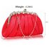 LSE0088 - Red Sparkly Crystal Satin Evening Clutch