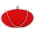 LSE0092 - Red Crystal Satin Evening Clutch