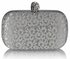 LSE0033 - Silver Satin Evening Clutch Bag