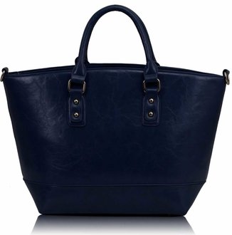 LS0085A- Navy Fashion Tote With Long Strap