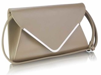 LSE00166A -  Nude Large Flap Clutch purse