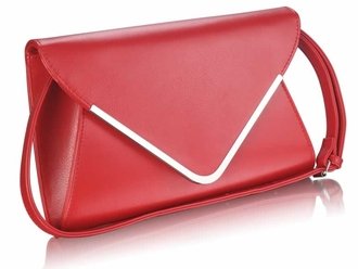 LSE00166A -  Red Large Flap Clutch purse