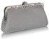 LSE0047 - Silver Beaded Crystal Clutch Bag