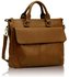 LS00192 -  Unisex Tan Pocket Tote Bag Laptop Office Bag- up to 16 inch