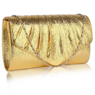 LSE0068 - Gold Metallic Clutch Bag