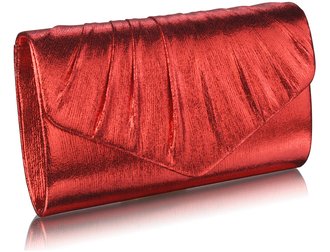LSE0068 - Red Metallic Clutch Bag
