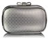 LSE00257 - Silver Crystal Evening Clutch Bag