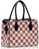LS00145 - Beige Checkered Print Shoulder Bag
