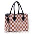 LS00145 - Beige Checkered Print Shoulder Bag