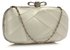 AGC00258 - Ivory Satin Clutch Evening Bag