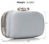 AGC00258 - Silver Satin Clutch Evening Bag