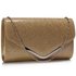 LSE00266 -  Gold Large Flap Clutch purse
